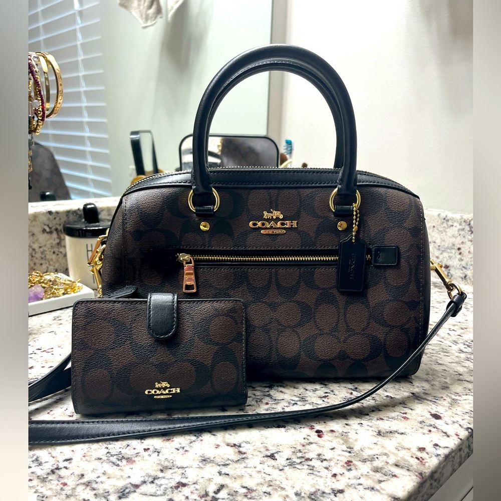 Rowan Satchel In Signature Canvas Handbag & Wallet